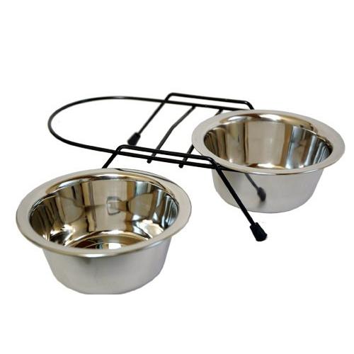 マルカン ペットのツイン食器 S 犬・猫用 フードボウル ステンレス製 | マルカン | 01