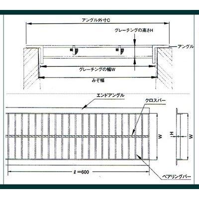 グレーチング HGU-150-25 L600U字溝用 みぞ幅 150mm (大型トラック T-14) 長さ600mm 幅140mm 高さ25mm (代引き不可)|spring2020|02