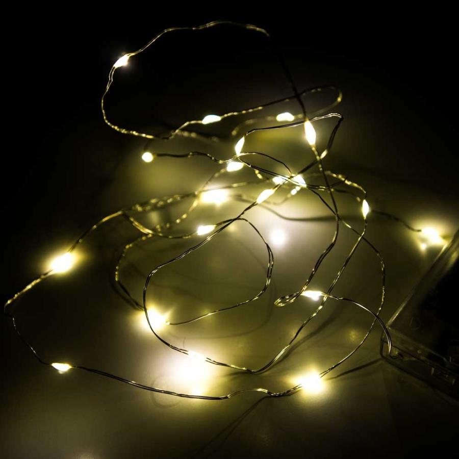 ジュエリー LED イルミネーション 20球 単三電池 シャンパン