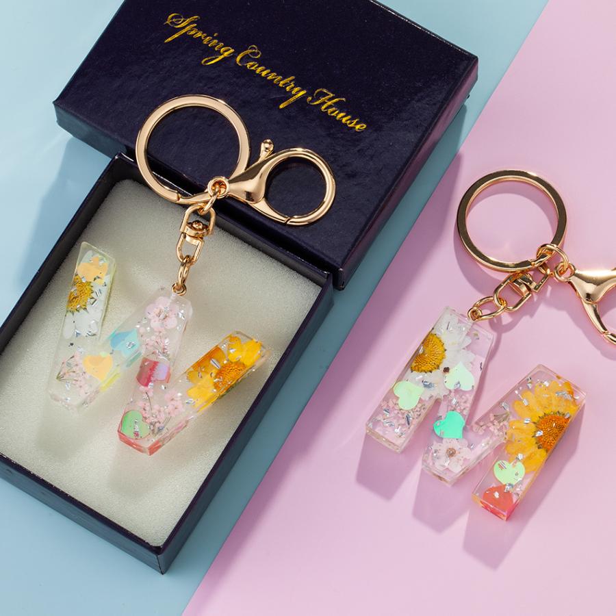 クリスマス 2025 ハーバリウム キーホルダー アルファベット (A〜T) イニシャル バッグチャーム / プレゼント プチギフト 誕生日 プレゼント 退職 爆買 |  | 22