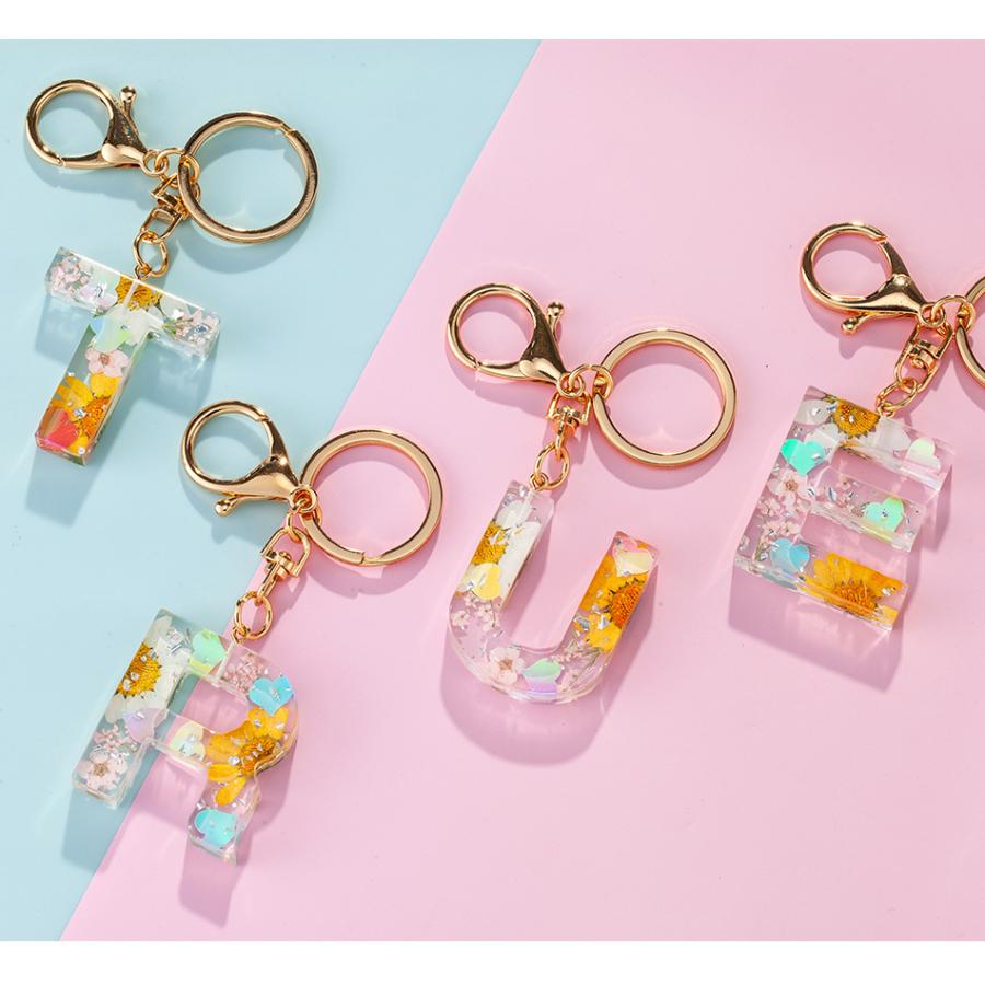 クリスマス 2025 ハーバリウム キーホルダー アルファベット (U〜Z