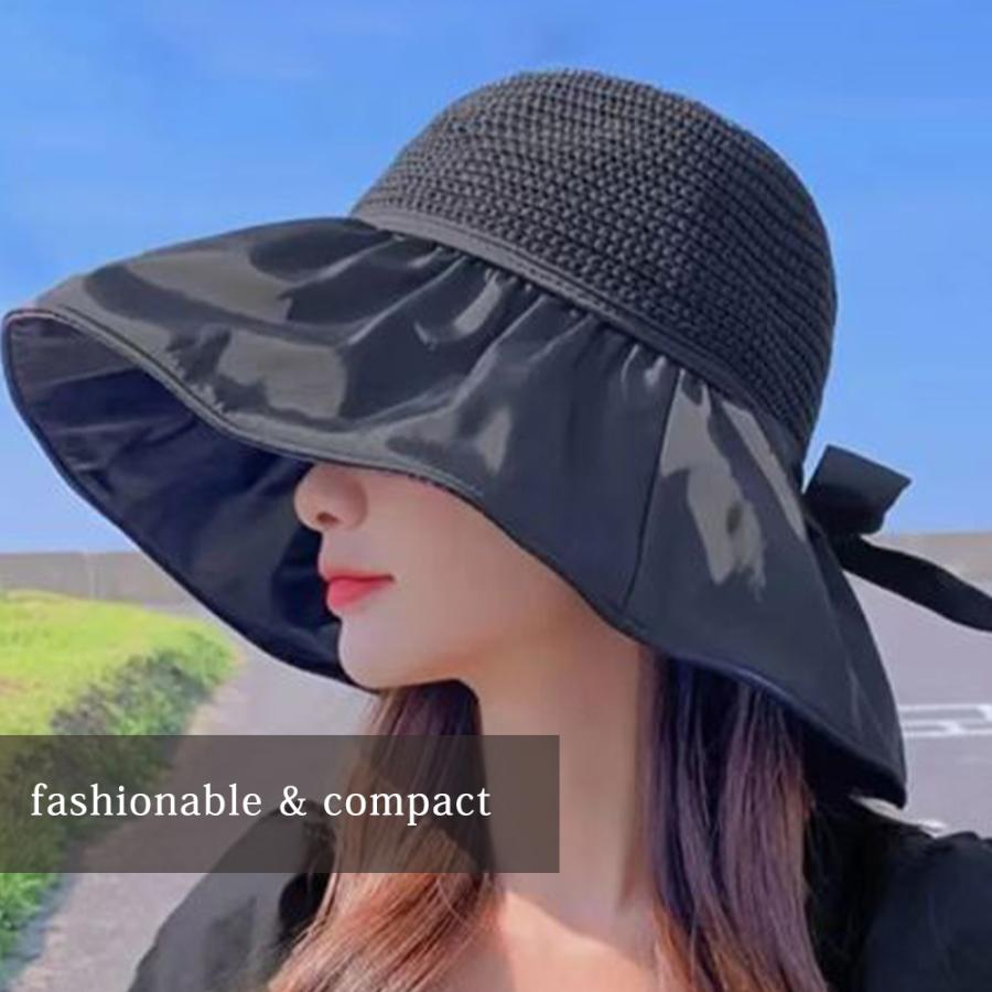 麦わら帽子 / UVカット UV対策 レディース つば広 つば広帽子 おしゃれ  可愛い 帽子 海 紫外線  シンプル ギフト プレゼント 日焼け防止 日焼け止め 爆買 |  | 02