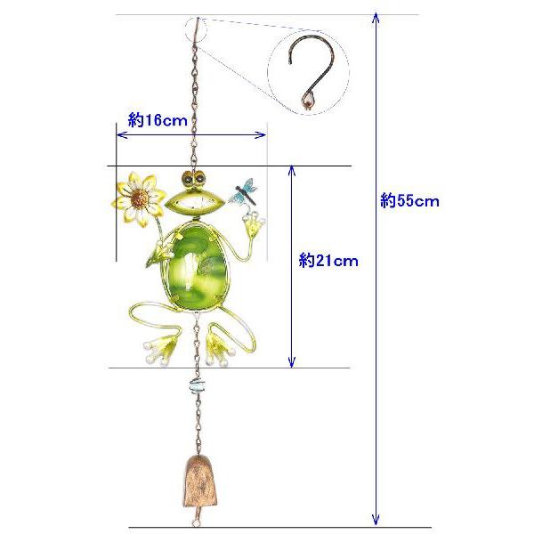 誕生日プレゼント に カエルのベル付き ガーデンオーナメント / カエル雑貨 クリスマスツリー オーナメント 飾り付け カエルの置物 オブジェ｜springch｜05