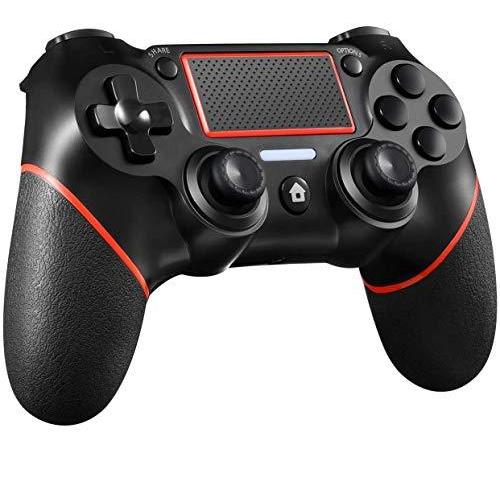 送料込 Ps4 コントローラー Blitzl ワイヤレス ゲームパッド Pro Slim Pc Win10対応 無線 Bluetooth 人体工学 二重振動 赤 Moe Gov Np
