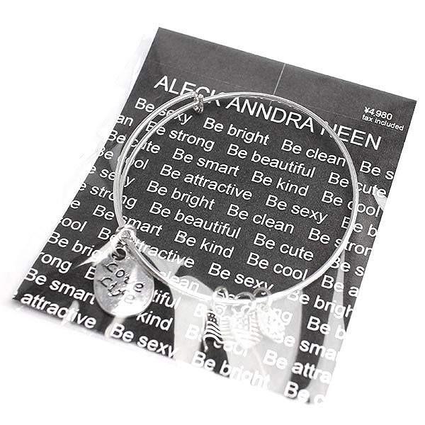 ALECK ANNDRA NEEN ブレスレット Lｏｖｅ Ｌｉｆｅ プレートチャーム シルバー バングル 腕輪 SPST005 |  | 02