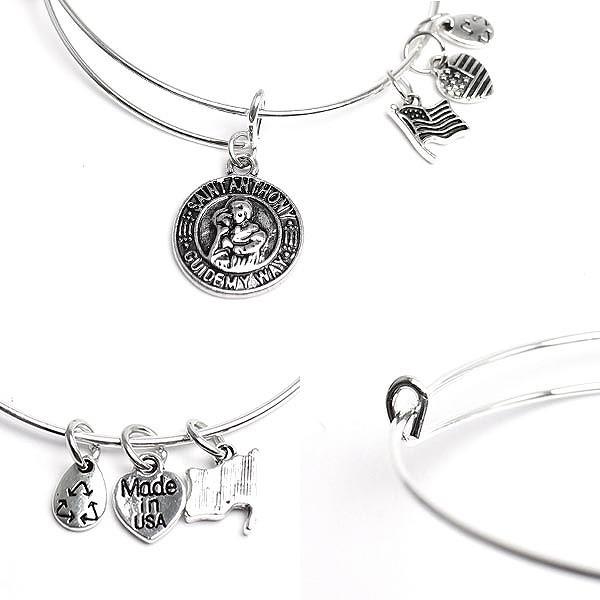 ALECK ANNDRA NEEN ブレスレット SAINT ANTHONY コインチャーム シルバー バングル 腕輪 SPST006 |  | 01