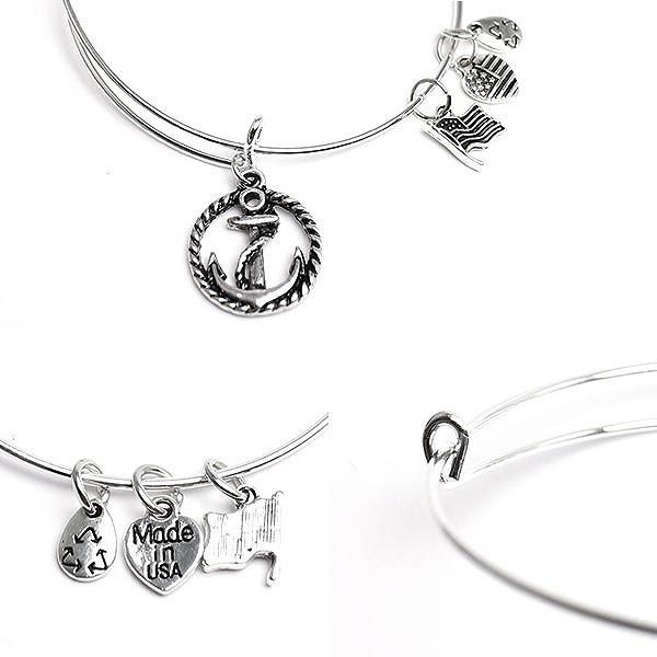 ALECK ANNDRA NEEN ブレスレット 錨 碇 ノーティカル アンカーチャーム シルバー バングル 腕輪 SPST007 |  | 01