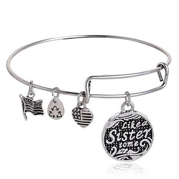 ALECK ANNDRA NEEN ブレスレット Like a Sister to me コインチャーム シルバー バングル 腕輪 SPST008 | 