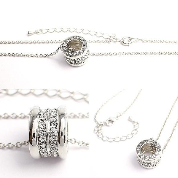 ラインストーン&シンプルデザインのリングペンダントトップネックレス リングチャーム SPST021 レディースネックレス |  | 01