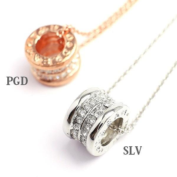 ラインストーン&シンプルデザインのリングペンダントトップネックレス リングチャーム SPST021 レディースネックレス |  | 02