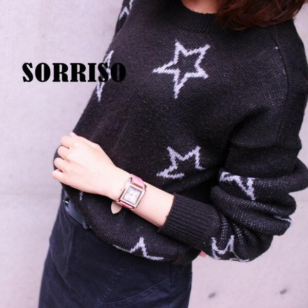 腕時計 レディース腕時計 SORRISO スクエアケース ライン