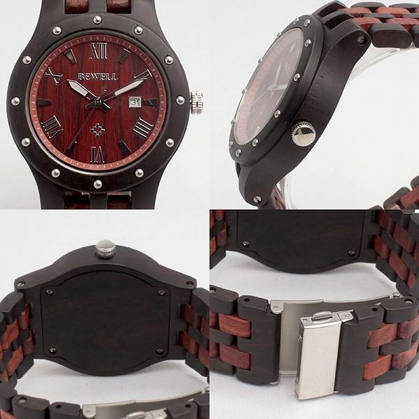 日本製ムーブメント 日付カレンダー 木製腕時計 天然素材 ウッド