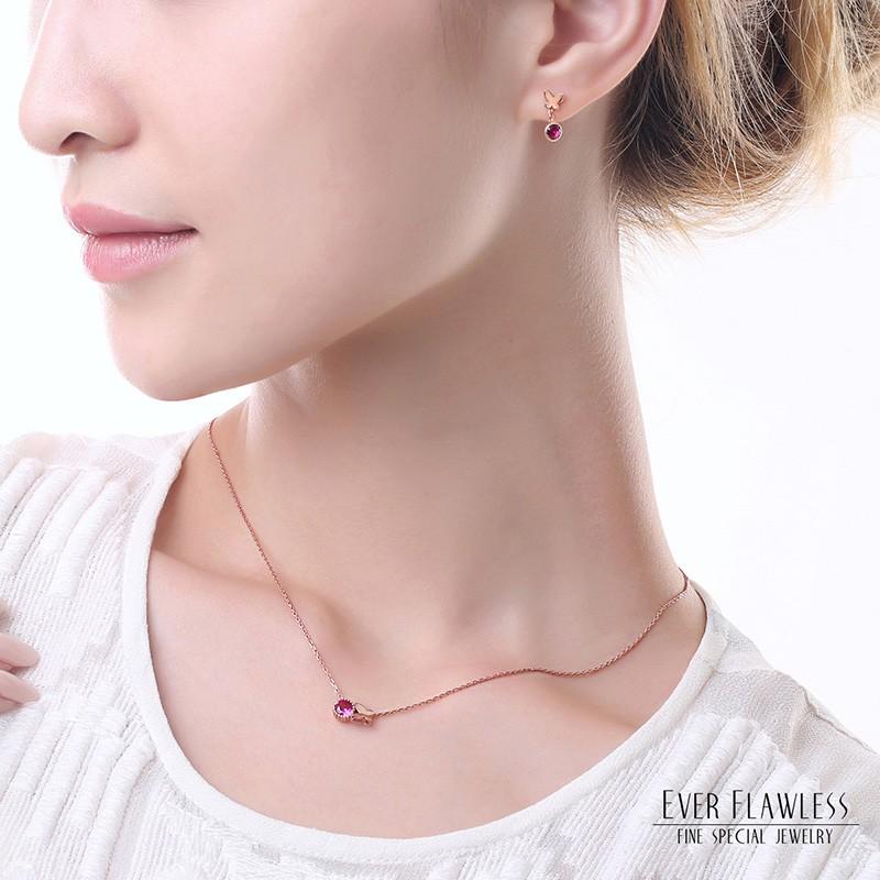 SWAROVSKI バタフライ ネックレス ピアス セット 蝶 天然ルビー SWAROVSKI バタフライ ネックレス ピアス セット 蝶 天然ルビー