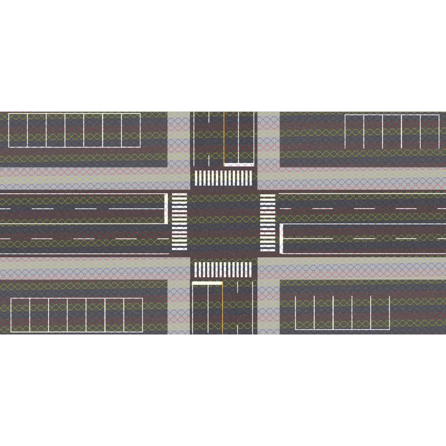 Nゲージ用ジオラマベース（2車線／十字路） : ふきの芽 - 通販