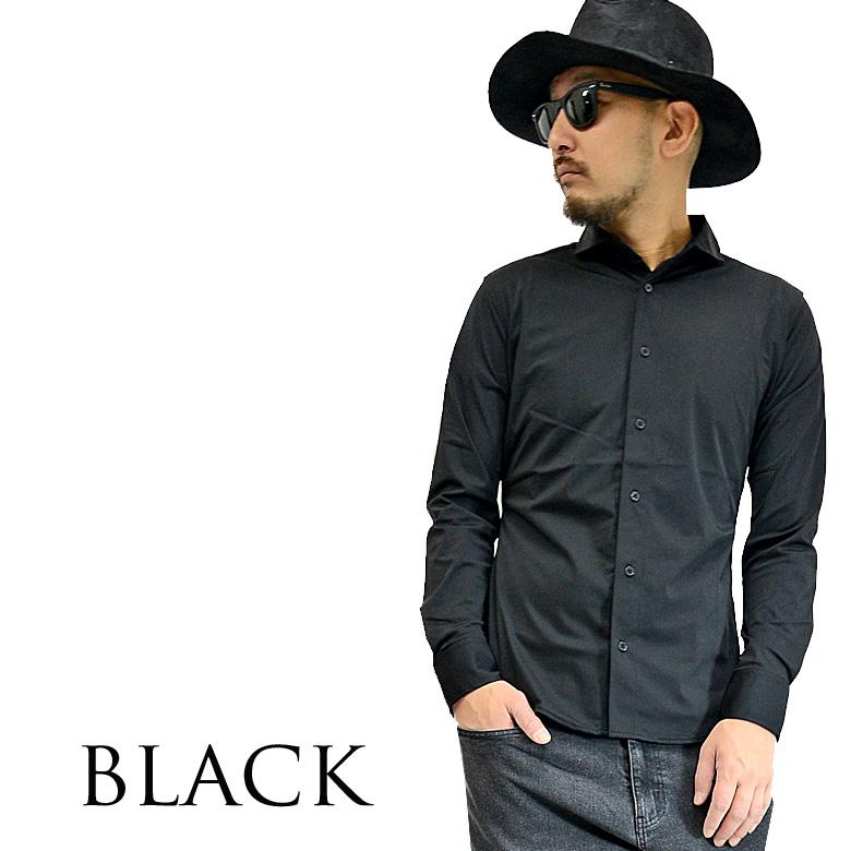 閉店セール】長袖シャツ スーパーストレッチ 長袖シャツ メンズ ライン