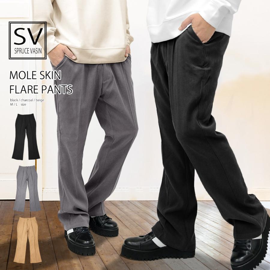 美品❣️G.O.A❣️メンズ❣️フレア❣️ブラック❣️パンツ❣️裾絞り付き❣️ 閉店セール】シューカット パンツ モールスキン フレア ブーツカット