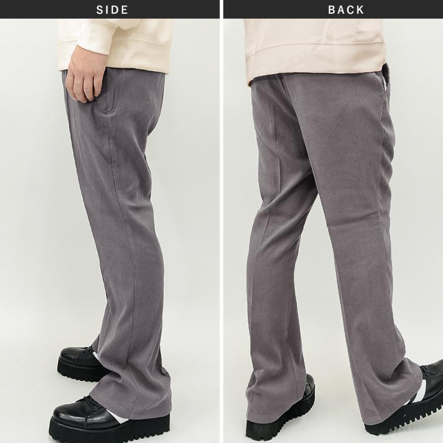 センタープリーツ ブーツカット パンツ 灰赤 85 閉店セール】シューカット パンツ モールスキン フレア ブーツカット