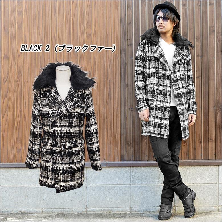 コート メンズ ニットファーチェックトレンチコート メンズ ブラック 黒 レッド 赤 1077 43 Spruce Vasin 通販 Yahoo ショッピング