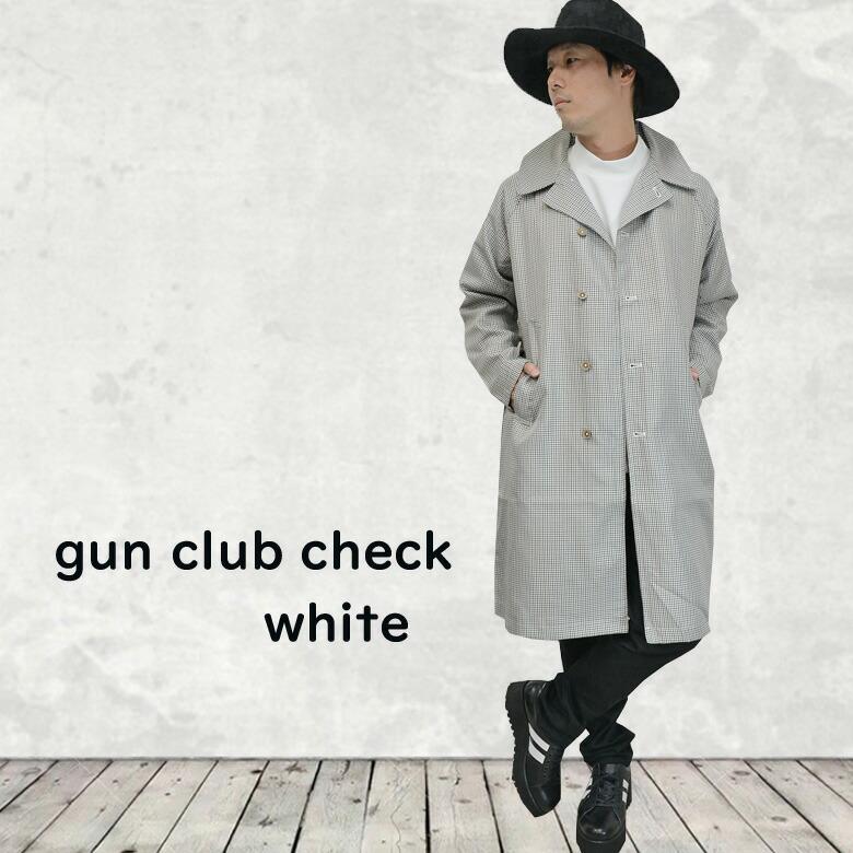 閉店セール】チェック柄ステンカラーコート メンズコート ロング丈 膝