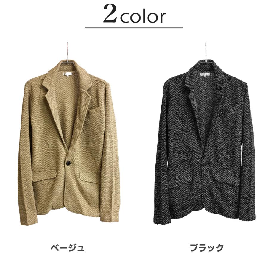 テーラードジャケット ローゲージニット 1B メンズ JKT コットン テーラードジャケット ローゲージニット 1B メンズ JKT コットン