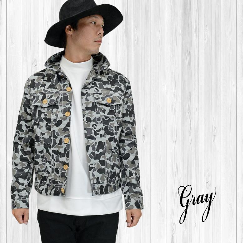 ジャケット メンズ 迷彩カモフラ柄ショートジャケット Gジャン ジャケット メンズ 迷彩カモフラ柄ショートジャケット Gジャン