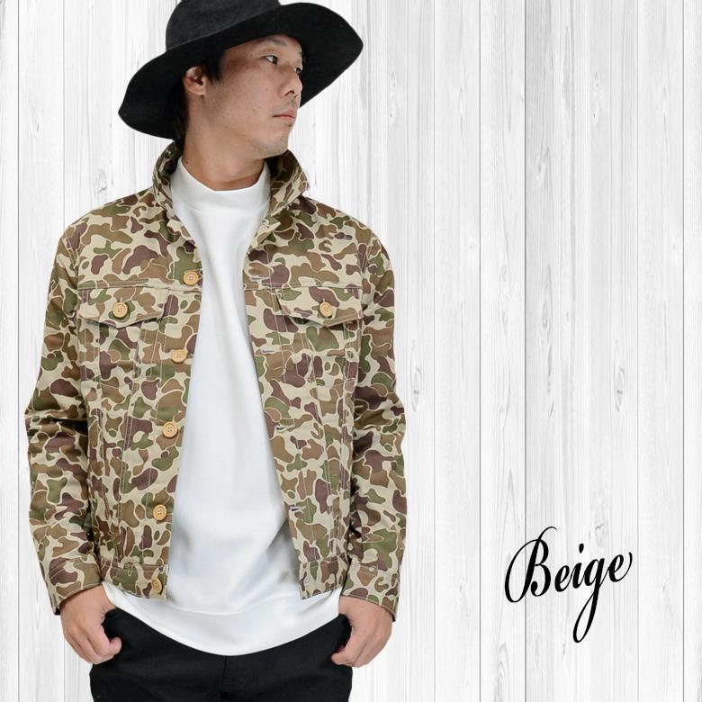 ジャケット メンズ 迷彩カモフラ柄ショートジャケット Gジャン ジャケット メンズ 迷彩カモフラ柄ショートジャケット Gジャン