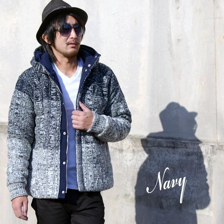 中綿ブルゾン ジャケット メンズ 冬 ニットジャケット ニットブルゾン ニット 中綿ジャケット アウター 防寒 ブルゾン ケーブル編み 1761 43 Spruce Vasin 通販 Yahoo ショッピング