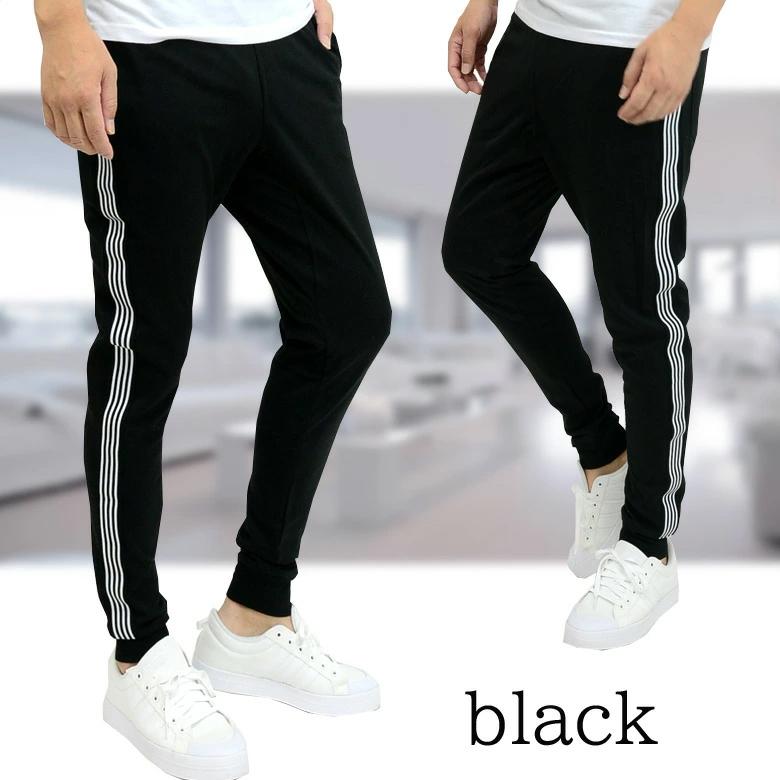 閉店セール】ジョガーパンツ TCポンチ4本ライン メンズパンツ ジョグ