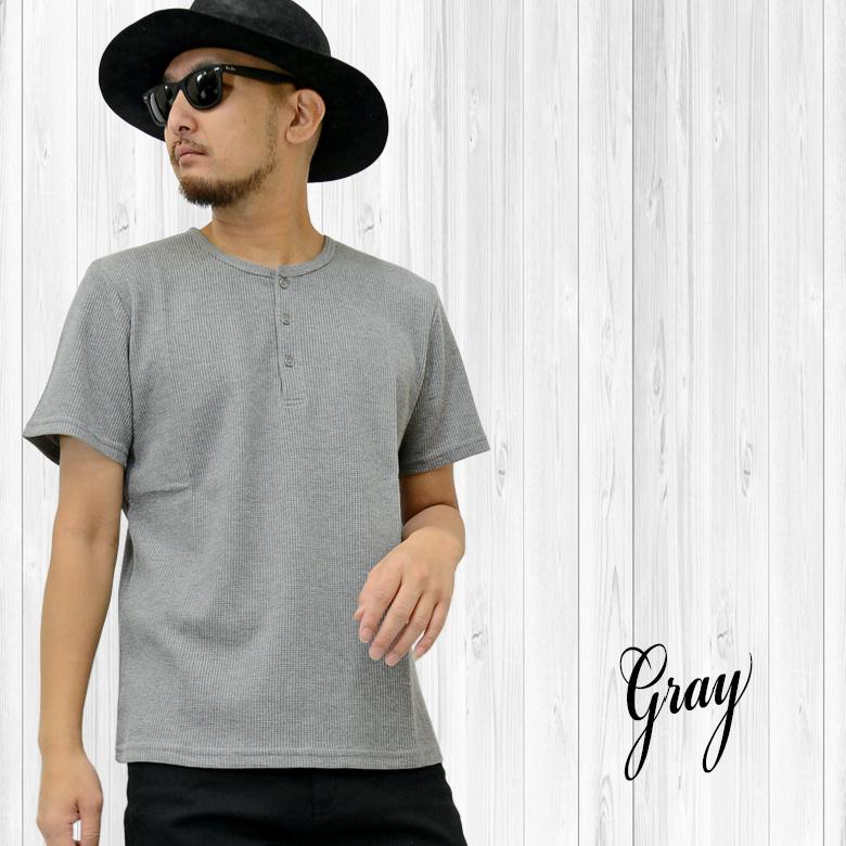 閉店セール】ワッフルヘンリーネックTシャツ Tシャツ メンズ