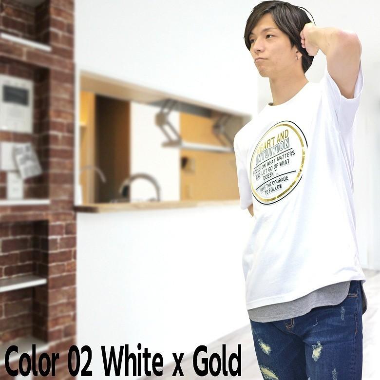 閉店セール】エンボス加工クルーネックTシャツ メンズ 丸首 箔