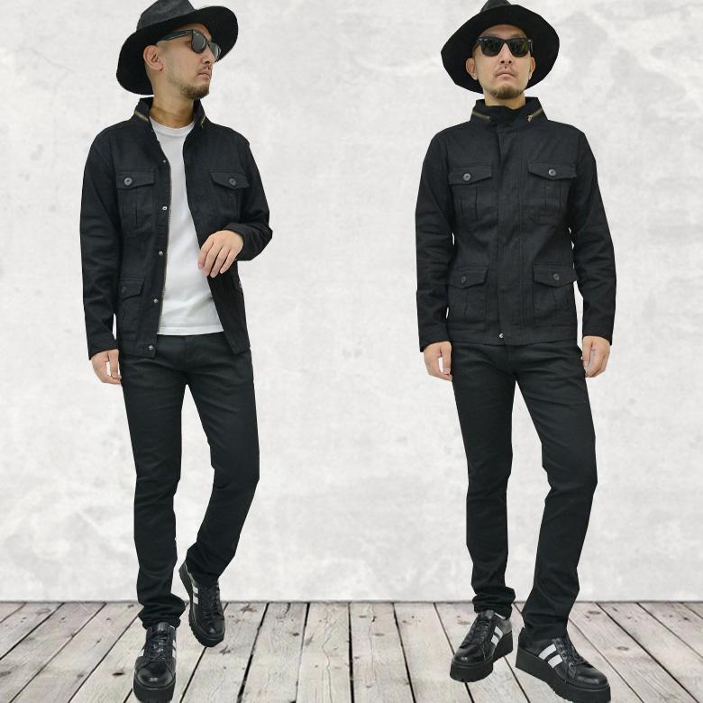 閉店セール】M-65ジャケットメンズ ミリタリー ツイルストレッチ 無地