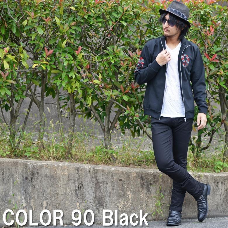 閉店セール】ラインストーン ナンバリング ZIPブルゾン ジャケット