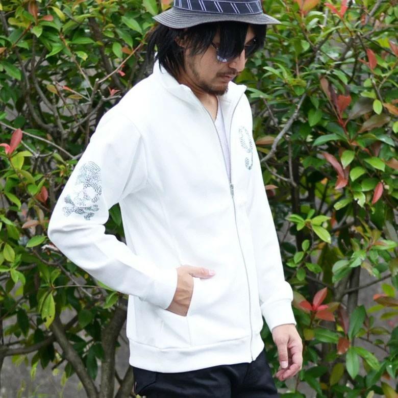 閉店セール】ラインストーン ナンバリング ZIPブルゾン ジャケット