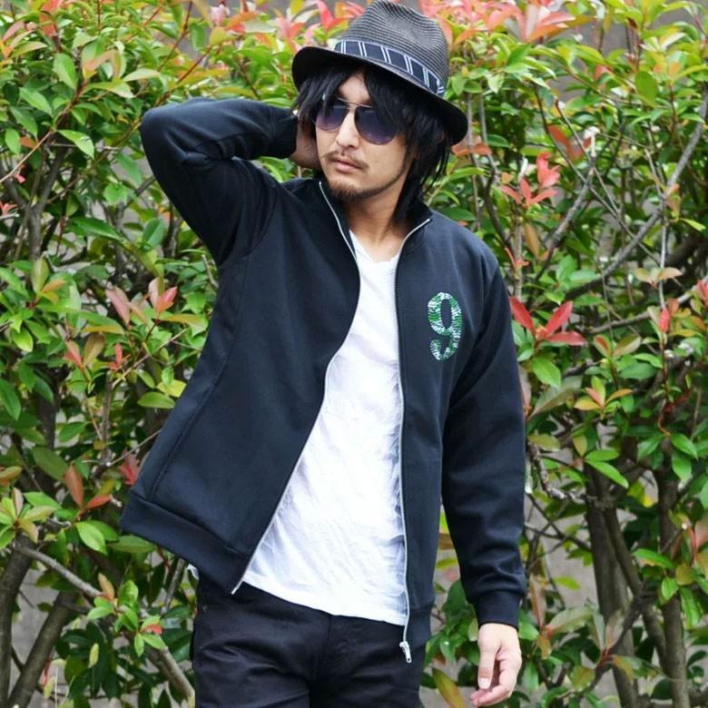 閉店セール】ラインストーン ナンバリング ZIPブルゾン ジャケット