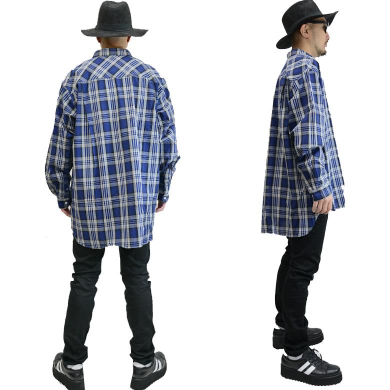 閉店セール】長袖シャツ タータンチェック＆ギンガムチェックビッグ