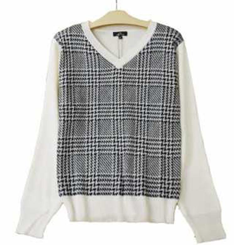 新品同様　PEARLY GATES グレンチェック　春ニットセーター 1240101493220_1.jpg