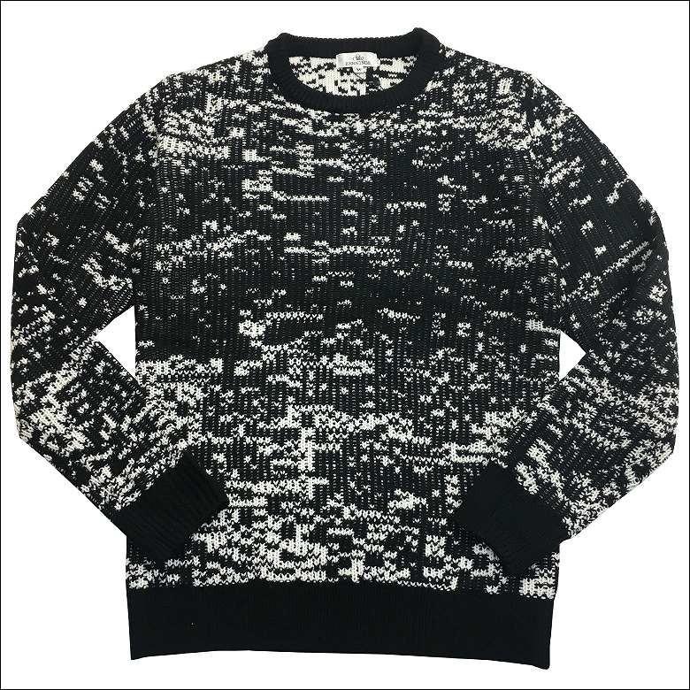 メンズニット メンズセーター デジタル柄 クルーニット 個性的 柄物 ブラック ホワイト モノトーン 柄 冬 冬服 冬物 オシャレ ファッション お兄系 ビター系 4619 33 Spruce Vasin 通販 Yahoo ショッピング