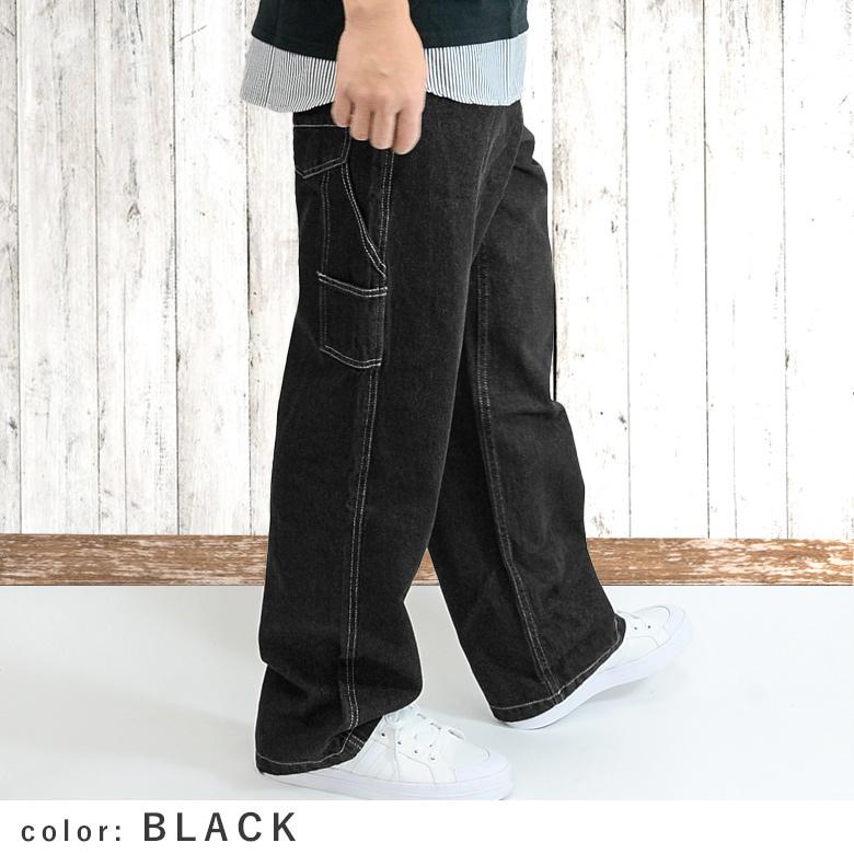 サルエルペインターデニムパンツ メンズ ヒッコリーパンツ ワーク 