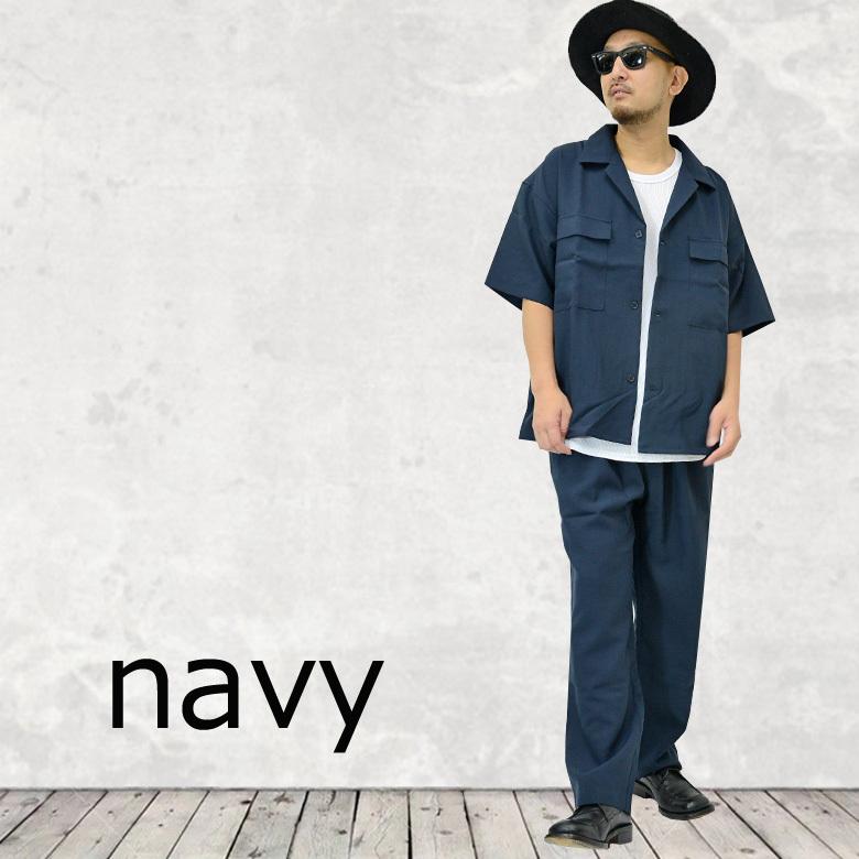 閉店セール】上下セット ビッグシルエット半袖CPOシャツ ワイド