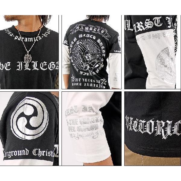 閉店セール】Tシャツ メンズ 6分袖Tシャツ 悪羅悪羅 ティーシャツ