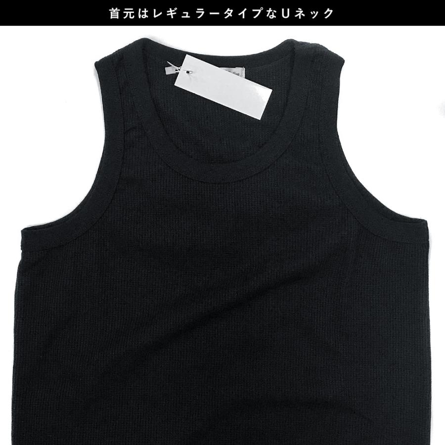 ラウンドカットロング丈タンクトップ メンズ ノースリーブ