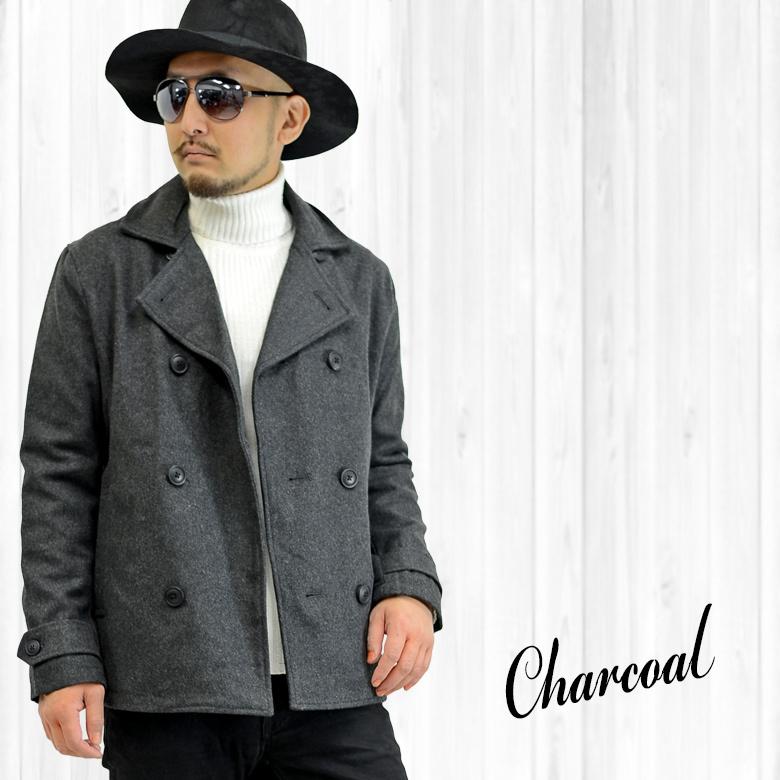 メンズ アウター ピーコート Pコート メンズ ウール コート ジャケット ショート丈 プレーン 無地 931 Spruce Vasin 通販 Yahoo ショッピング