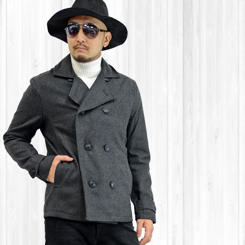 メンズ アウター ピーコート Pコート メンズ ウール コート ジャケット ショート丈 プレーン 無地 931 Spruce Vasin 通販 Yahoo ショッピング