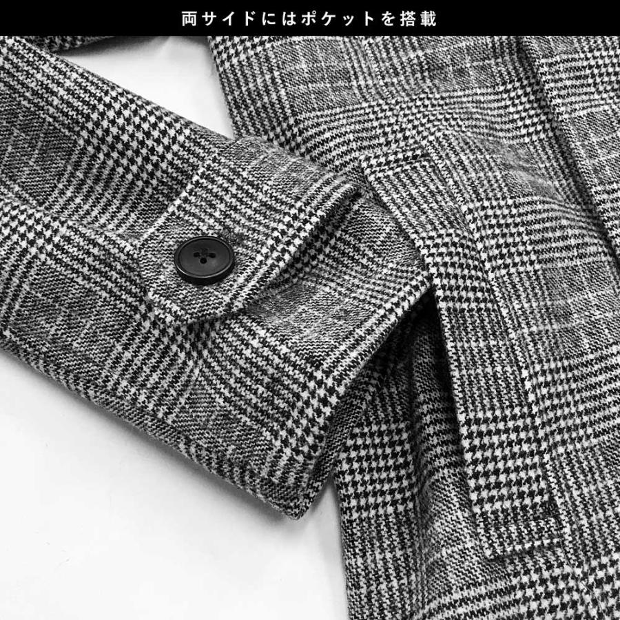 メルトンウール混 ショート丈ダブルピーコート メンズ グレン メルトンウール混 ショート丈ダブルピーコート メンズ グレン