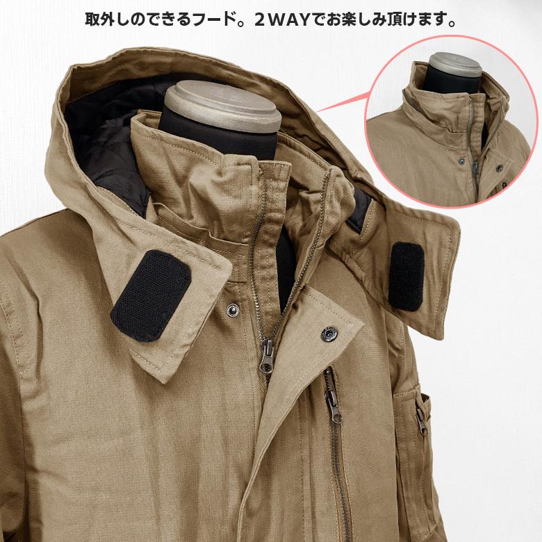 ジャーマンクロス中綿モッズコート メンズ アウター 中綿コート
