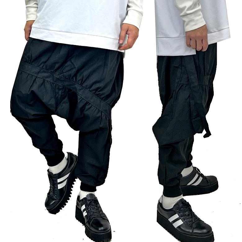 閉店セール】ストライプ バルーン サルエル ジョガーパンツ 超サルエル