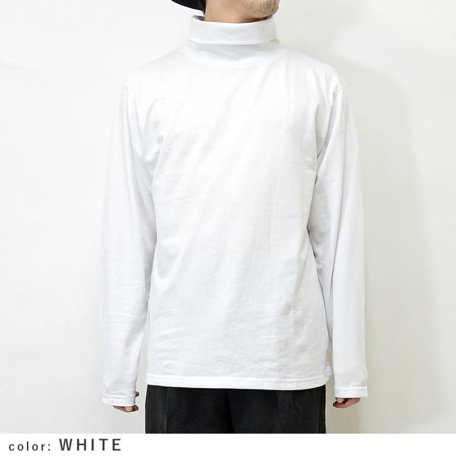 ロンT メンズ 長袖Tシャツ 裏起毛 タートルネック ハイネック 無地 裏 