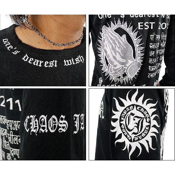 閉店セール】長袖Tシャツ メンズ SUN&プレイハンドロンT ブラック
