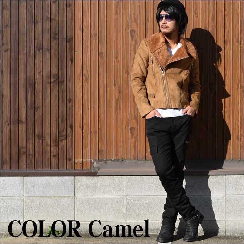 ライダース メンズ フェイクムートンライダースジャケット ボンディング ジャケット 裏地ボア 内ボア Dvbs 014 Spruce Vasin 通販 Yahoo ショッピング