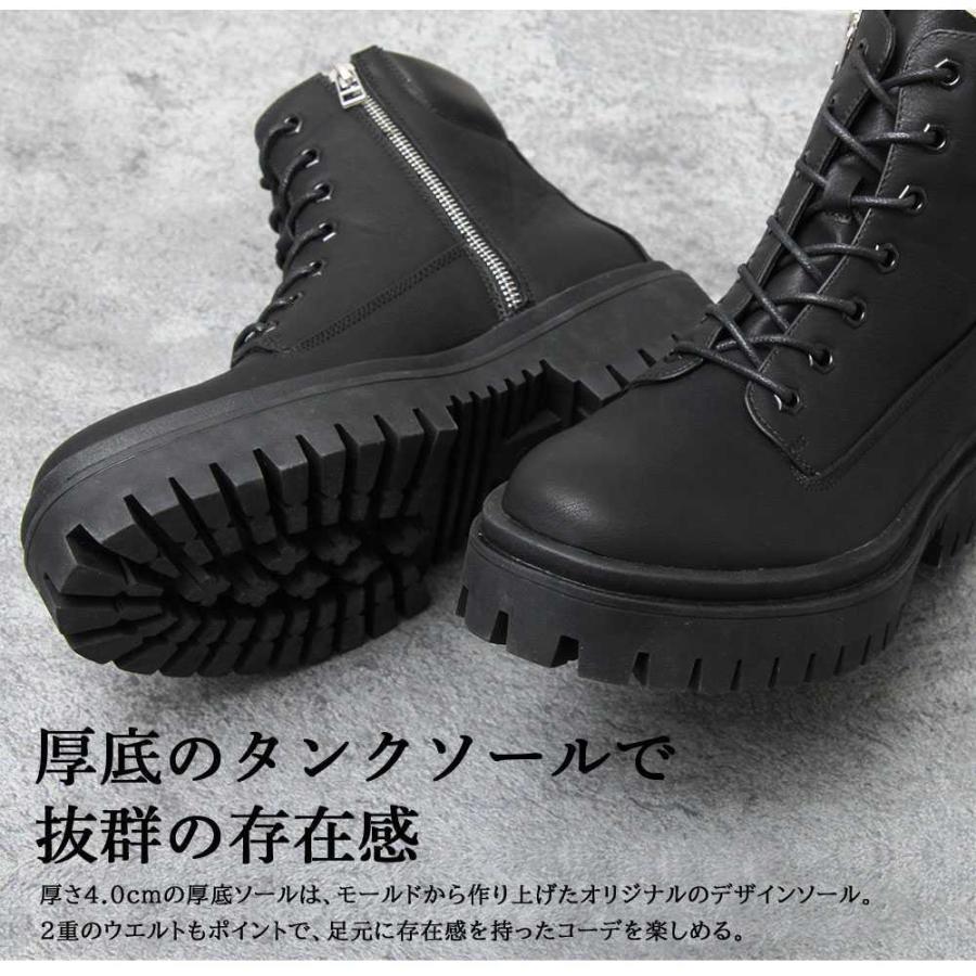 メンズブーツ ショートブーツ ワークブーツ ブーツ メンズ 厚底 サイドジップ 靴 エコレザー 黒 ブラック カジュアル モード Glbb 210 Spruce Vasin 通販 Yahoo ショッピング